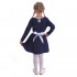 Платье "Осенний блюз" ДПД848067н белый горошек на синем+белый