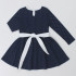Платье "Осенний блюз" ДПД848067н белый горошек на синем+белый
