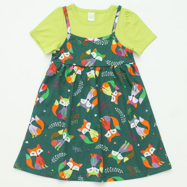 Платье для девочки кулирка (11418612 Зеленый)
