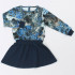 Платье "Ноктюрн" ДПД599820н голубые цветы на сером+темно-синий