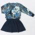 Платье "Ноктюрн" ДПД599820н голубые цветы на сером+темно-синий
