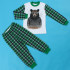 УНЖ501067н Пижама"Клетчатый мир" белый+клетка рубашечная зеленый+синий Медведь в свитере зеленый