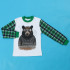 УНЖ501067н Пижама"Клетчатый мир" белый+клетка рубашечная зеленый+синий Медведь в свитере зеленый